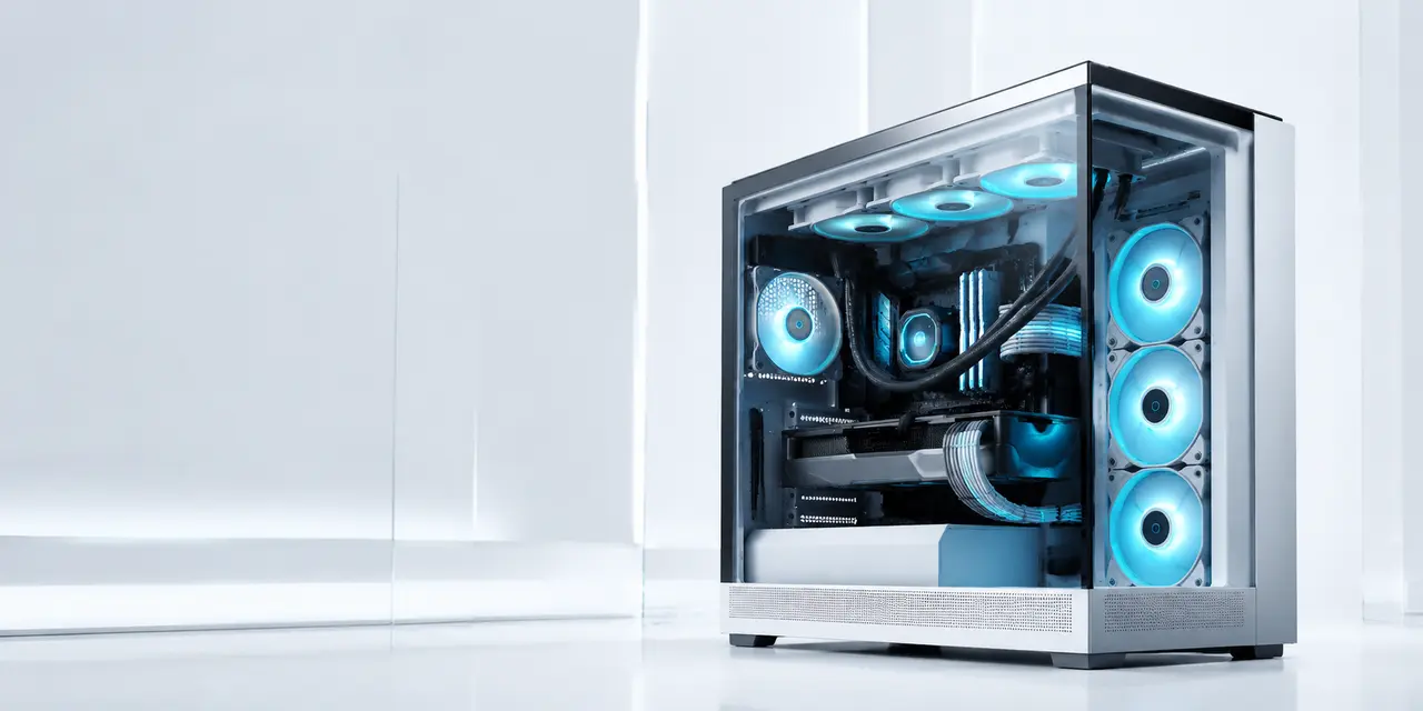 Computador gamer Stack Gamer com iluminação azul