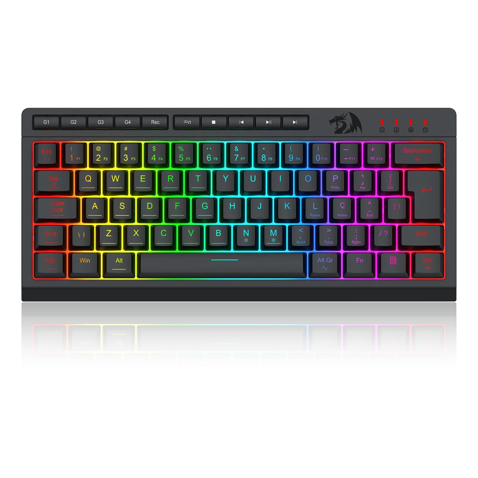 Teclado Membrana Gamer Shiva 61 RGB Preto K522-RGB Pt