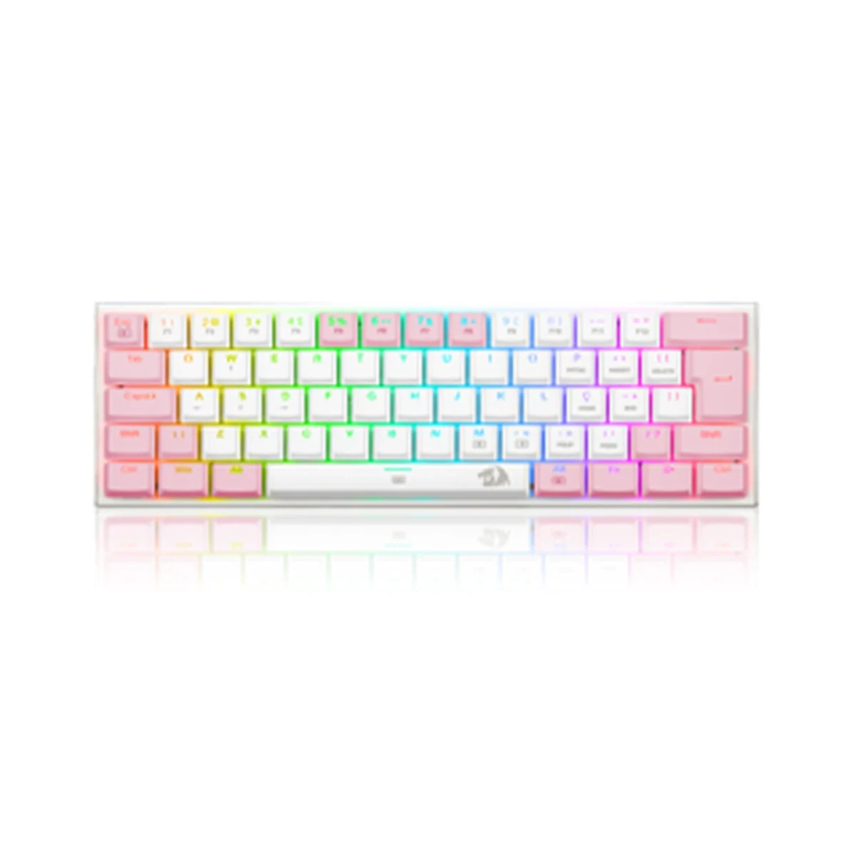 Teclado Mecânico Gamer Redragon Anivia Branco Com Rosa RGB Com Switch Azul ABNT-2