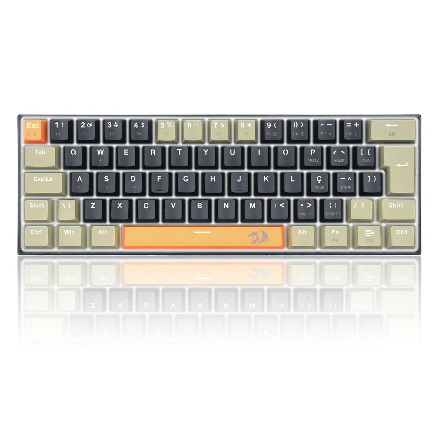 Teclado Gamer Redragon Lakshmi Laranja+preto+ Cinza Com Switch Marrom K606-OG Bk Gy Pt-brown