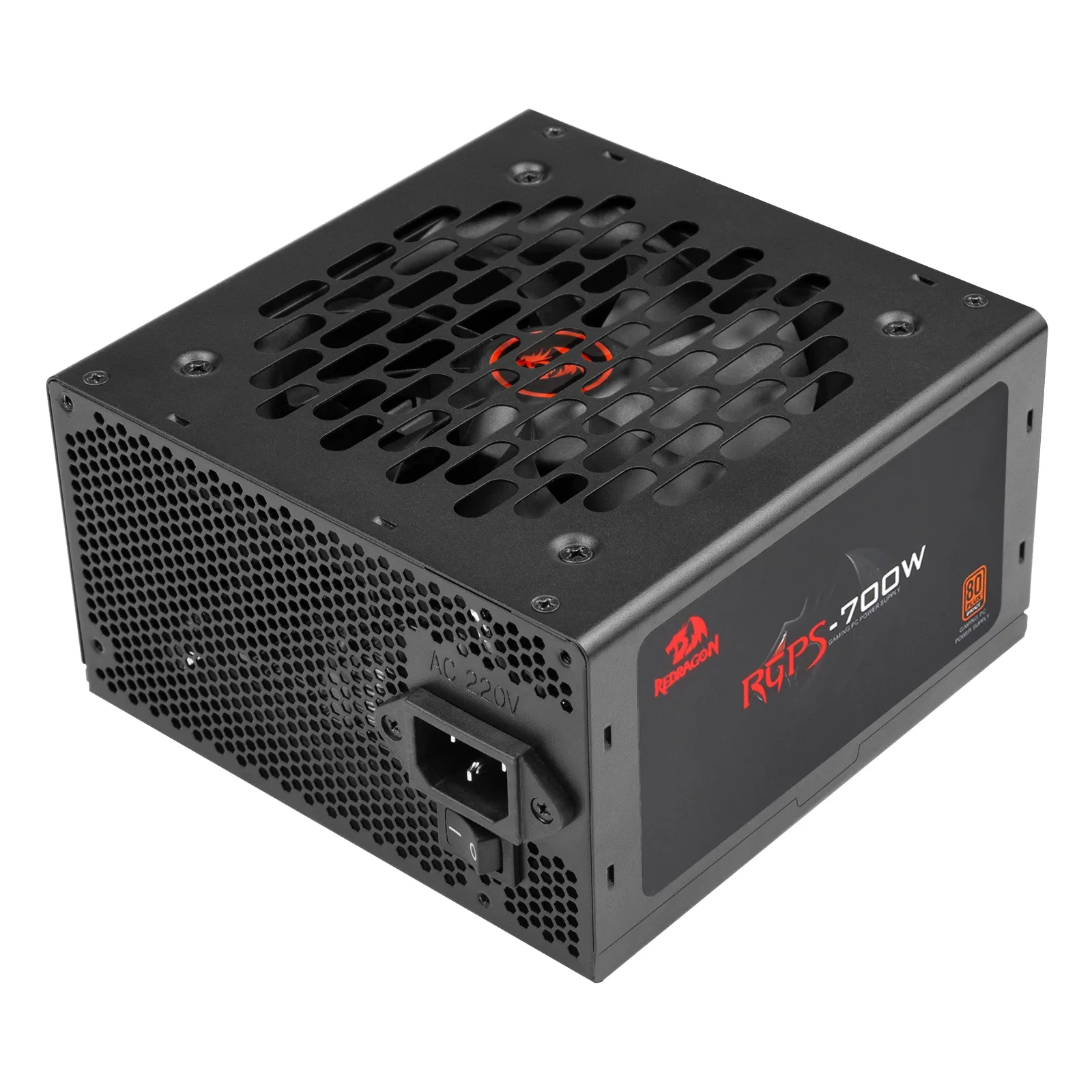 Fonte Redragon RGPS-700 Watts 80 Plus Bronze Preto Sem Cabo De Força GC-PS026