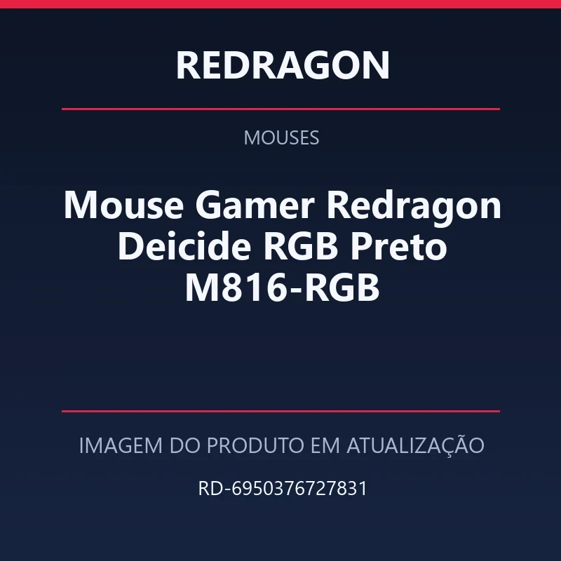 Foto em atualização para Mouse Gamer Redragon Deicide RGB Preto M816-RGB