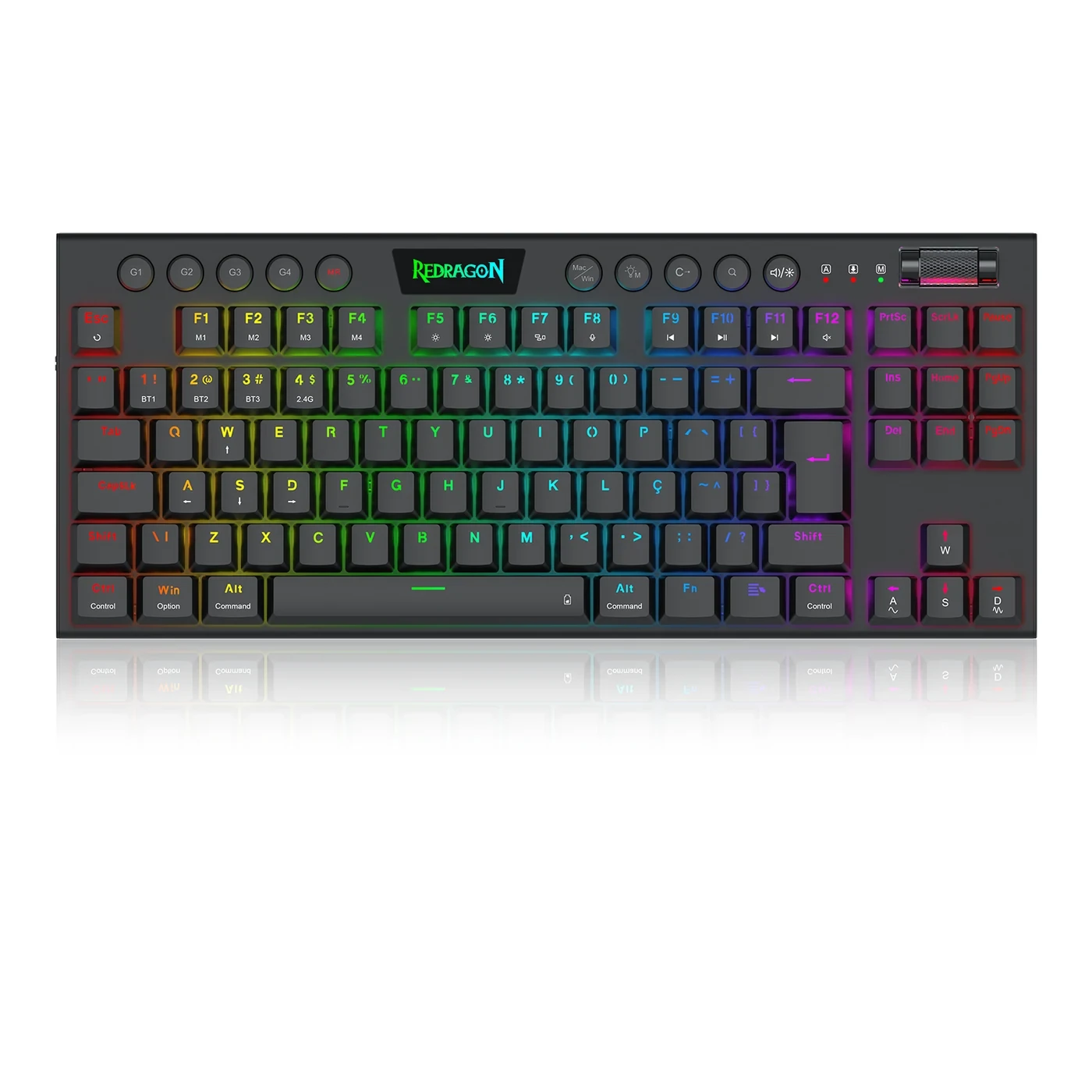 Teclado Mecânico Gamer Redragon Horus PRO Tkl RGB Preto Switch Marrom