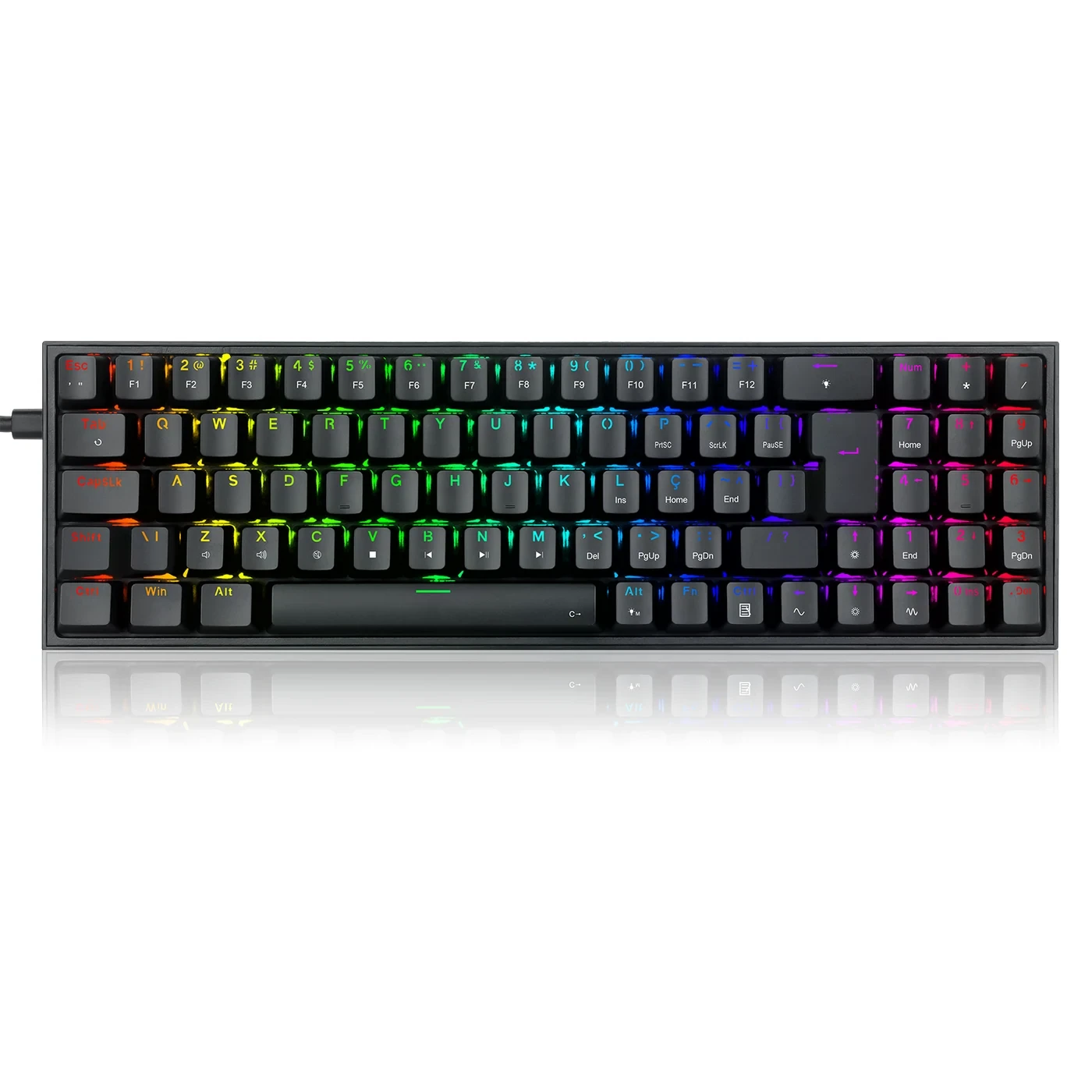 Teclado Mecânico Gamer Pollux RGB Preto Switch Brown