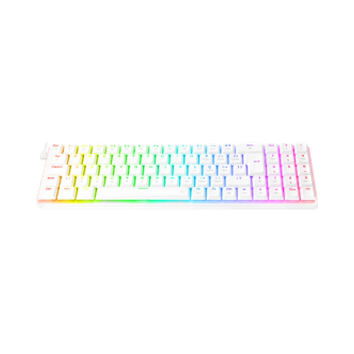 Teclado Mecânico Gamer Ashe RGB Branco Switch Marrom Modelo K626-KB-W