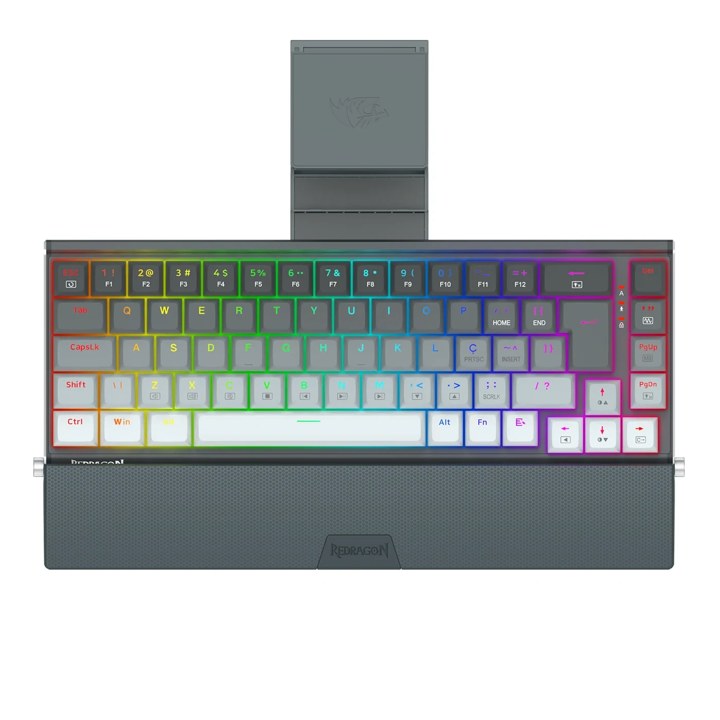 Teclado Mecânico Gamer Shaco PRO Preto E Cinza RGB Com Switch Marrom S/f - K641G-GW-RGB (pt-brown)