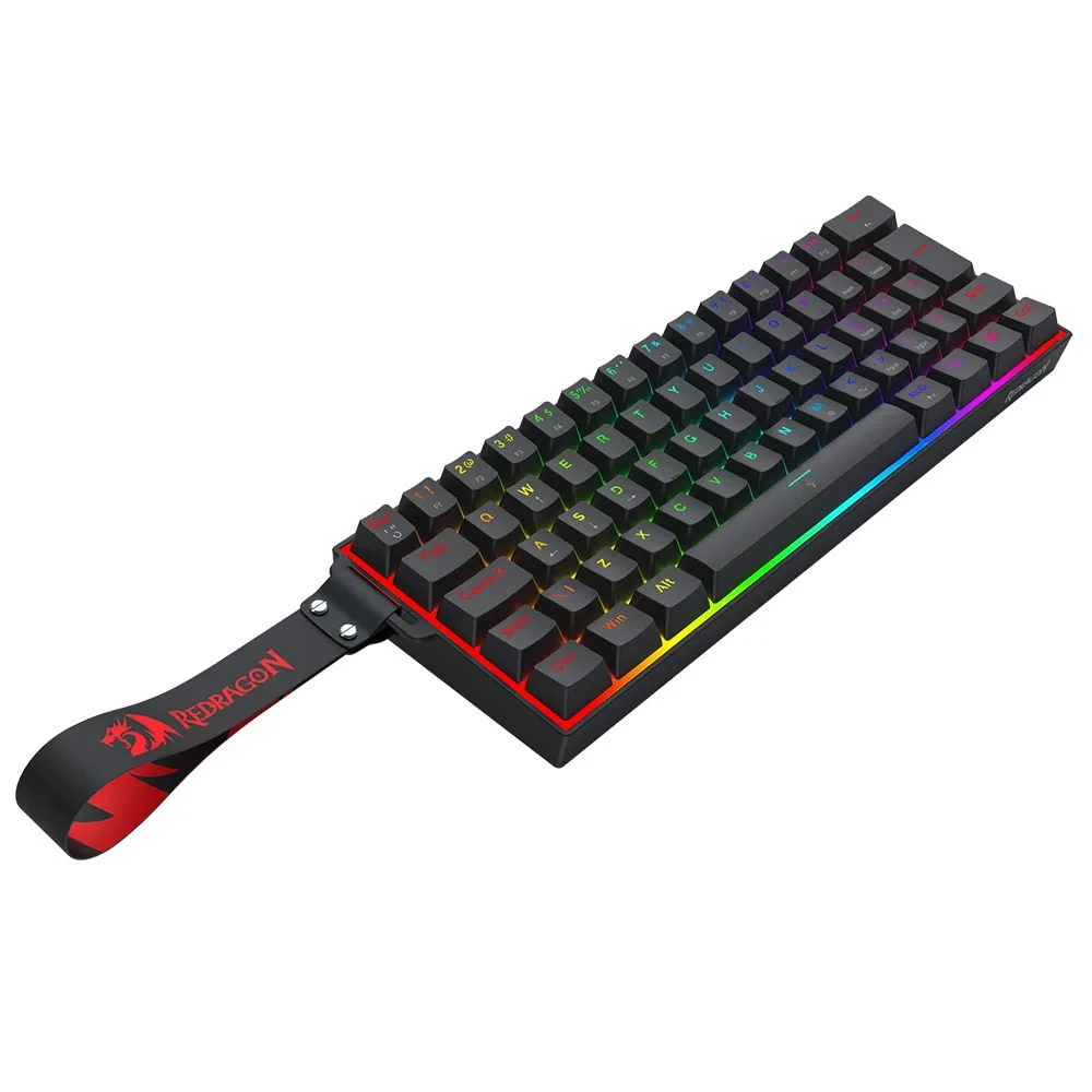 Teclado Gamer Redragon Fizz Magnético RGB K617RGB-MP-PT Pto (switch Ambermag)