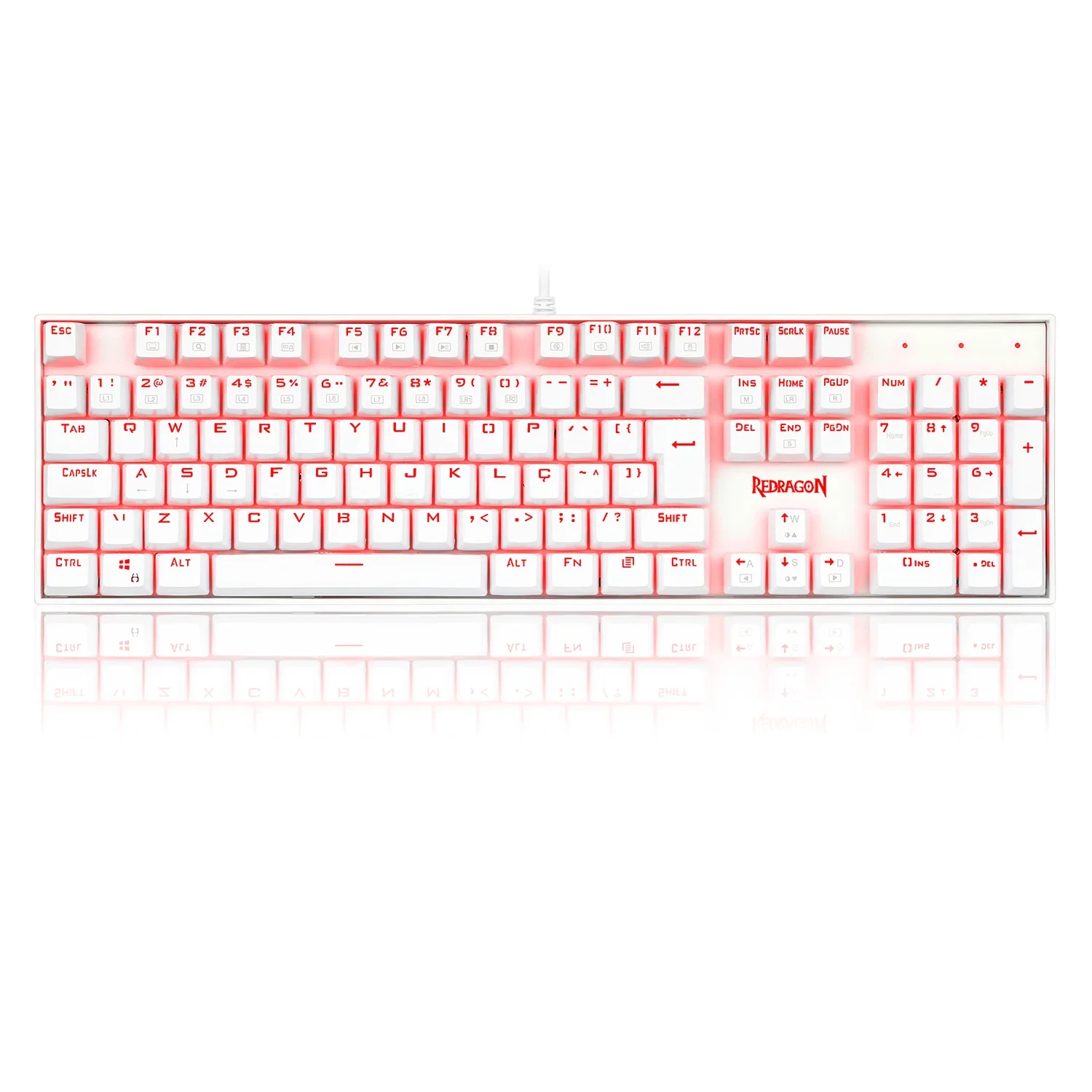 Teclado Mecânico Mitra Single Color Lunar White Switch Azul