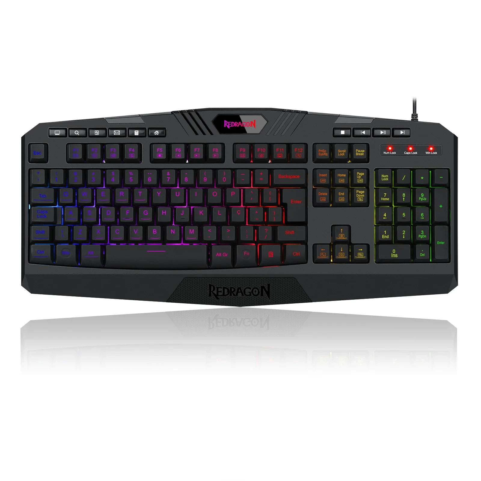 Teclado Membrana Gamer Harpe 2 RGB Preto