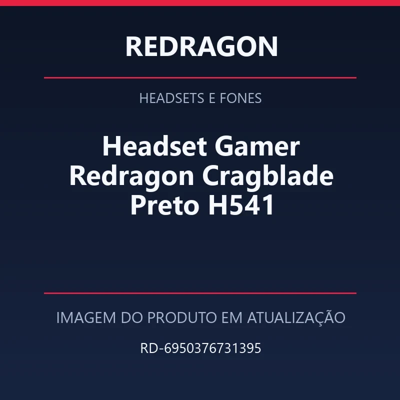 Foto em atualização para Headset Gamer Redragon Cragblade Preto H541