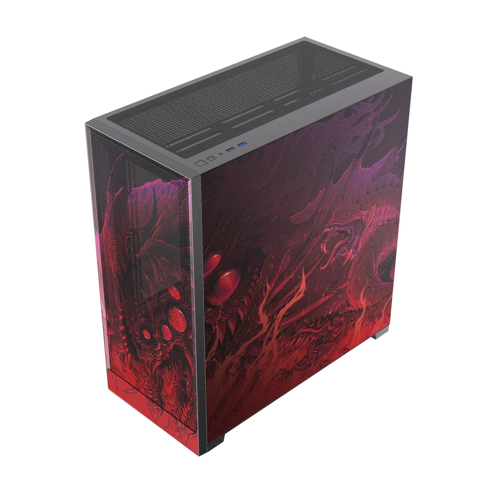 Gabinete Gamer Redragon Strafe Flow Dragon Preto S/fan CA-618B