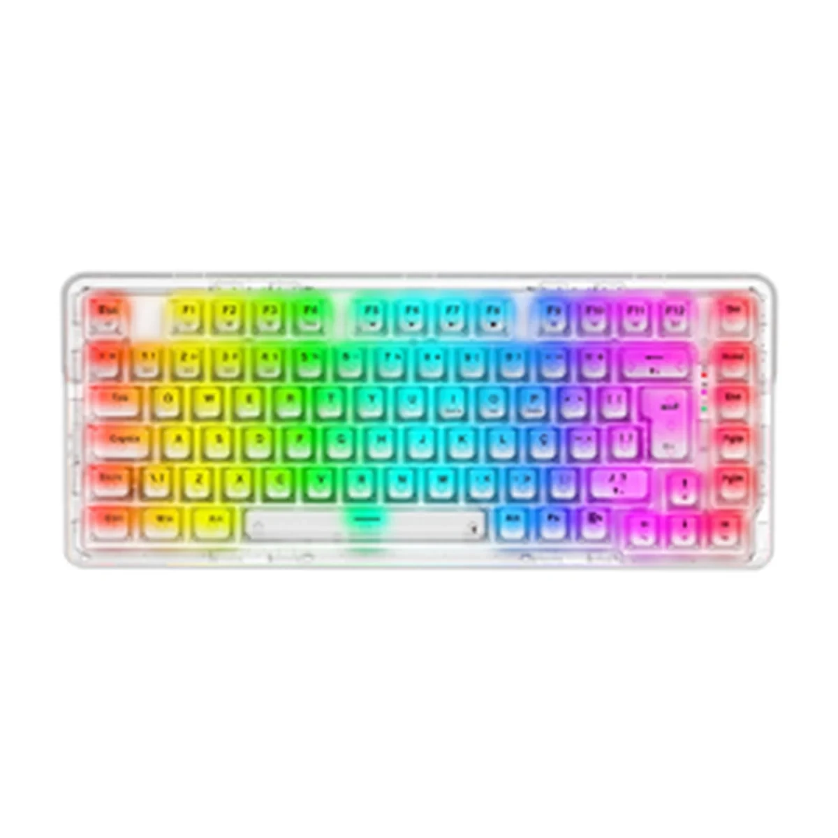 Teclado Mecânico Gamer Elf PRO RGB Crystal Clear Transparente S/f