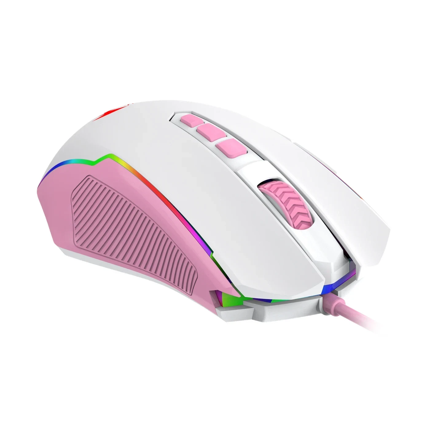 Mouse Ranger Branco Com Rosa