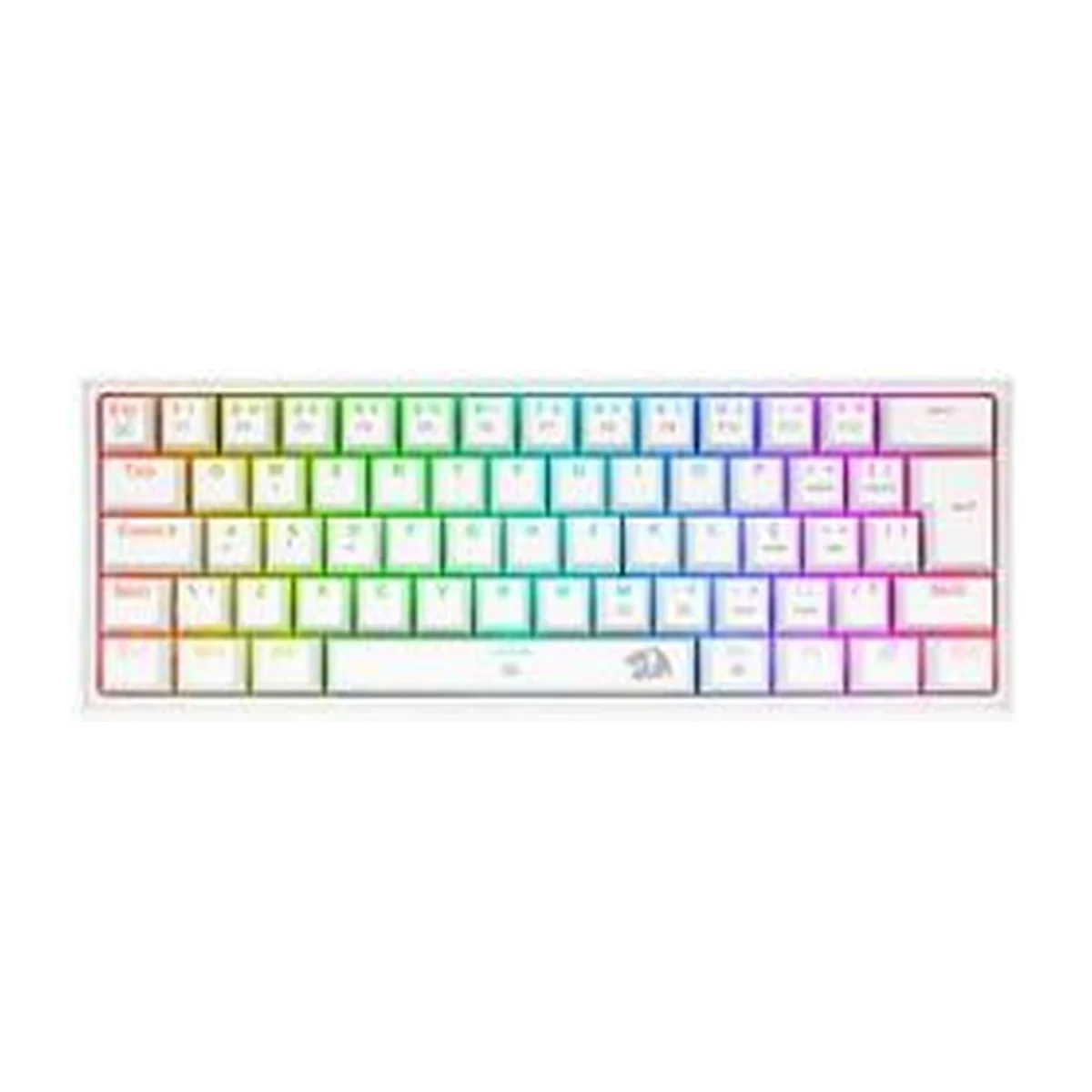 Teclado Mecânico Gamer Fizz RGB Branco Switch Vermelho