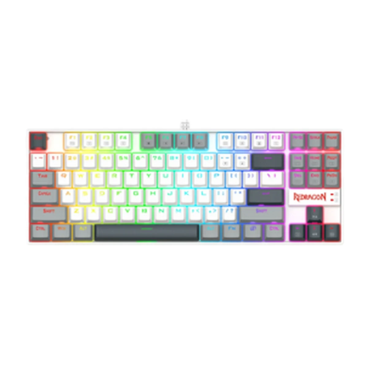 Teclado Mecânico Kumara RGB Branco E Cinza Switch Dust-proof Brown K552WGL-RGB Pt-brown