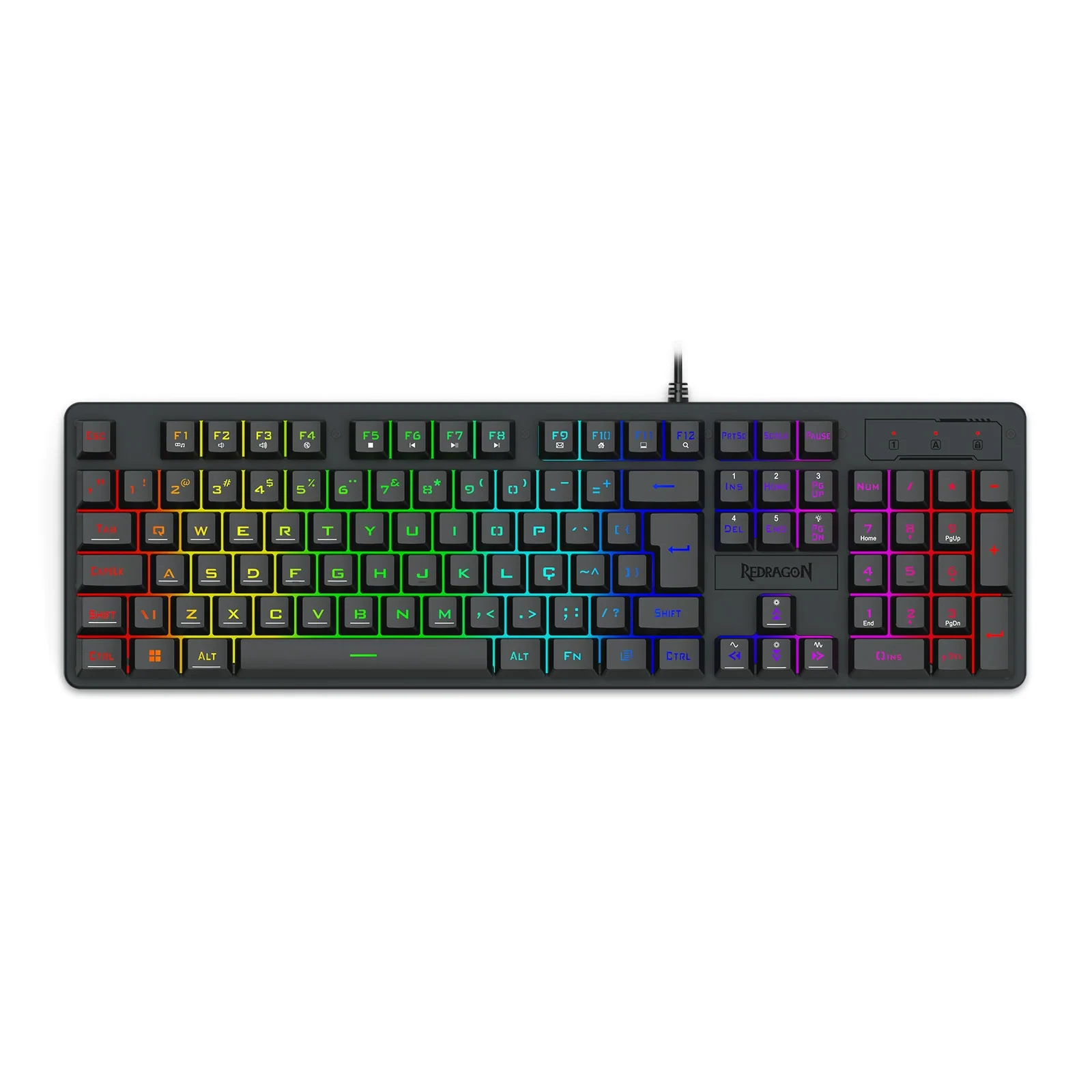 Teclado Membrana Gamer Redragon Netherbane RGB Preto