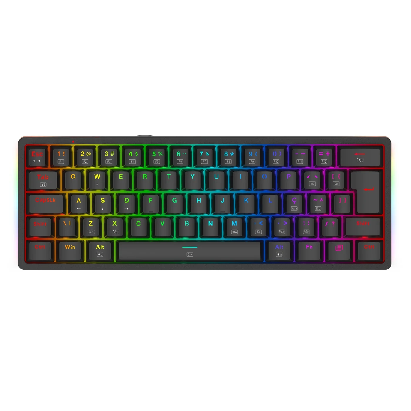 Teclado Mecânico Gamer Akali Preto RGB Switch Marrom K642-RGB (pt-brown)