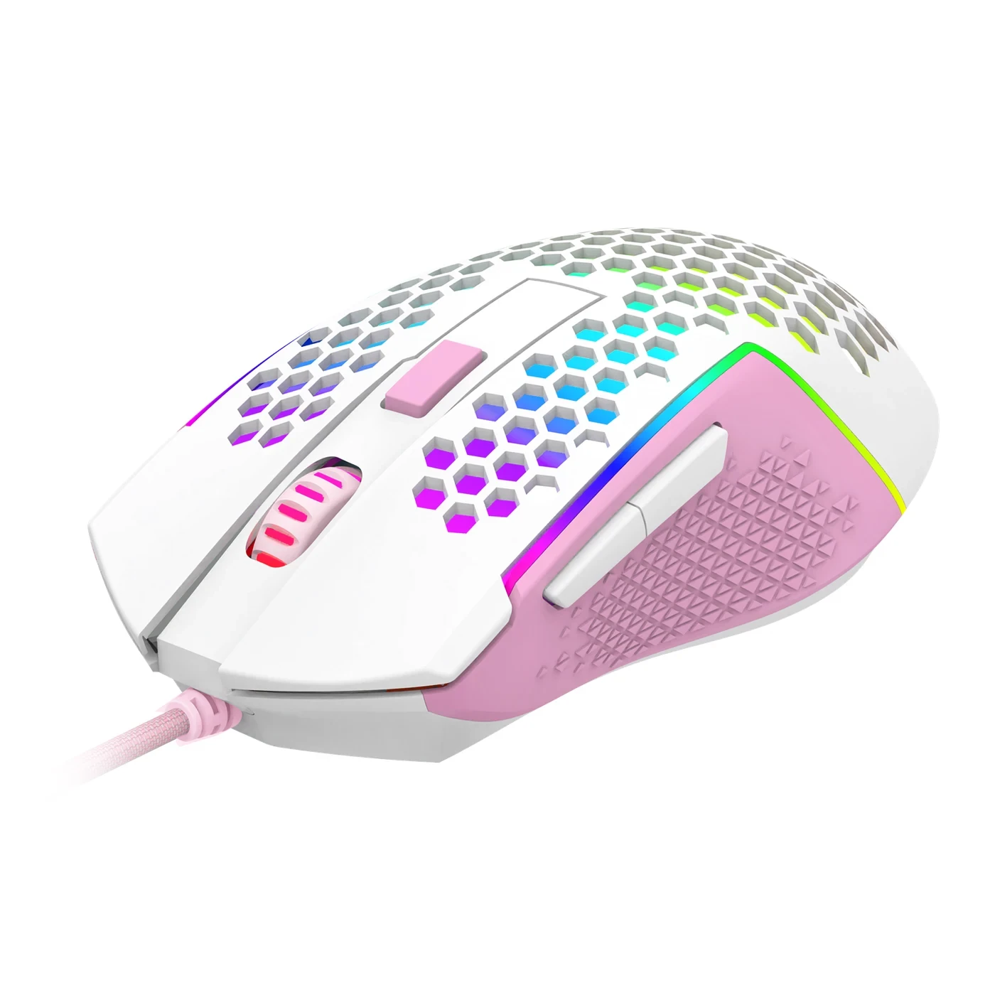 Mouse Reaping Elite RGB Branco Com Rosa