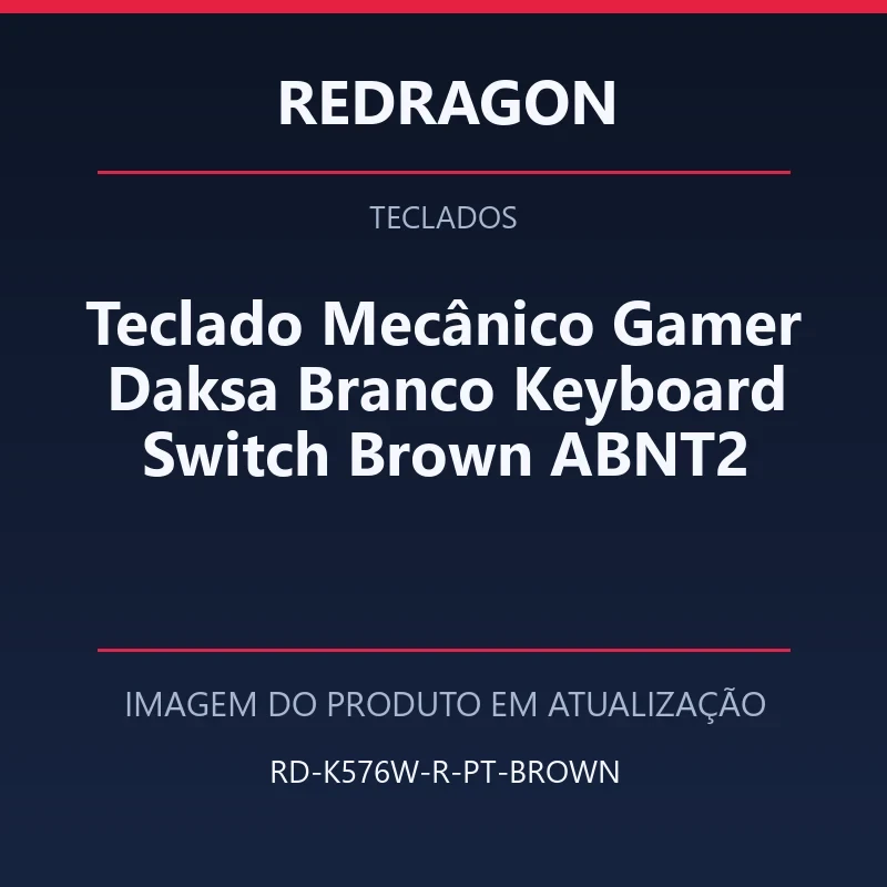 Foto em atualização para Teclado Mecânico Gamer Daksa Branco Keyboard Switch Brown ABNT2