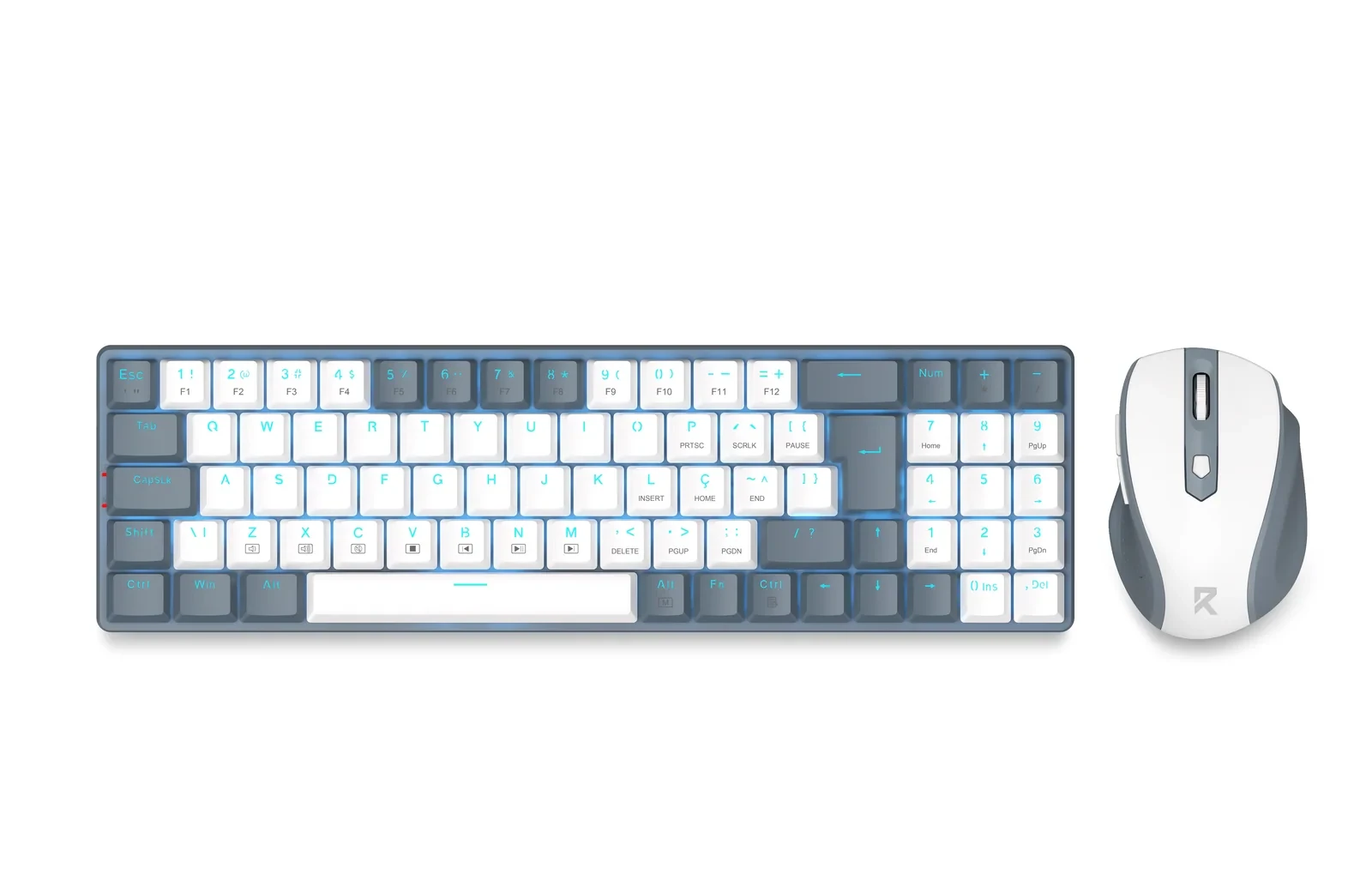 Combo Teclado + Mouse Redragon BS-8772 Cinza E Branco