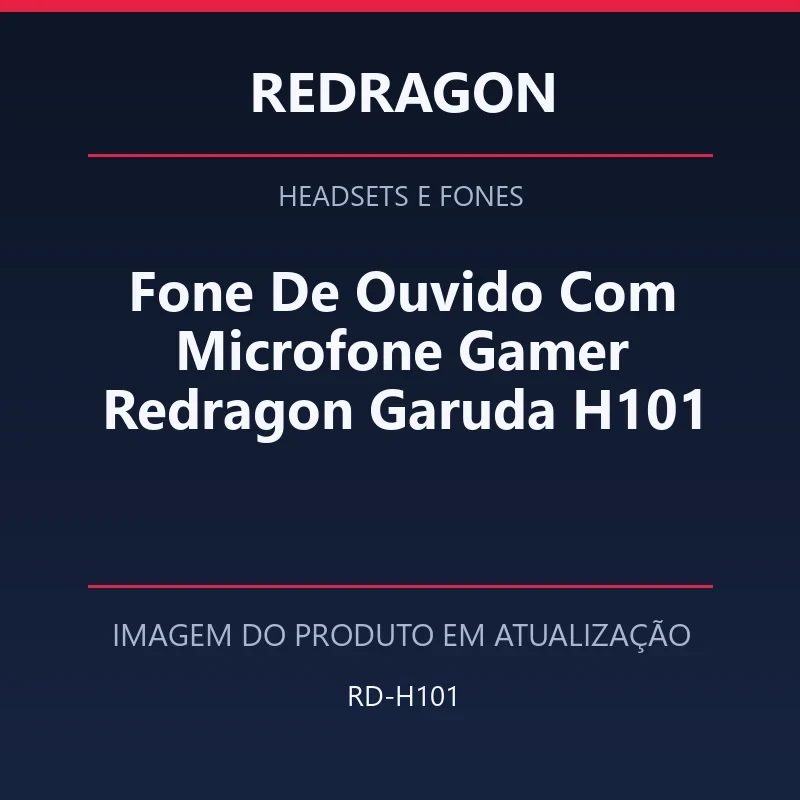 Foto em atualização para Fone De Ouvido Com Microfone Gamer Redragon Garuda H101