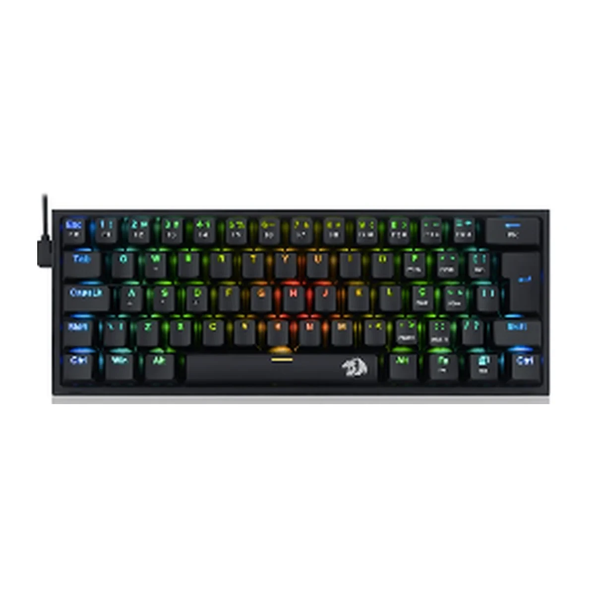 Teclado Mecânico Gamer Fizz RGB Preto Switch Vermelho