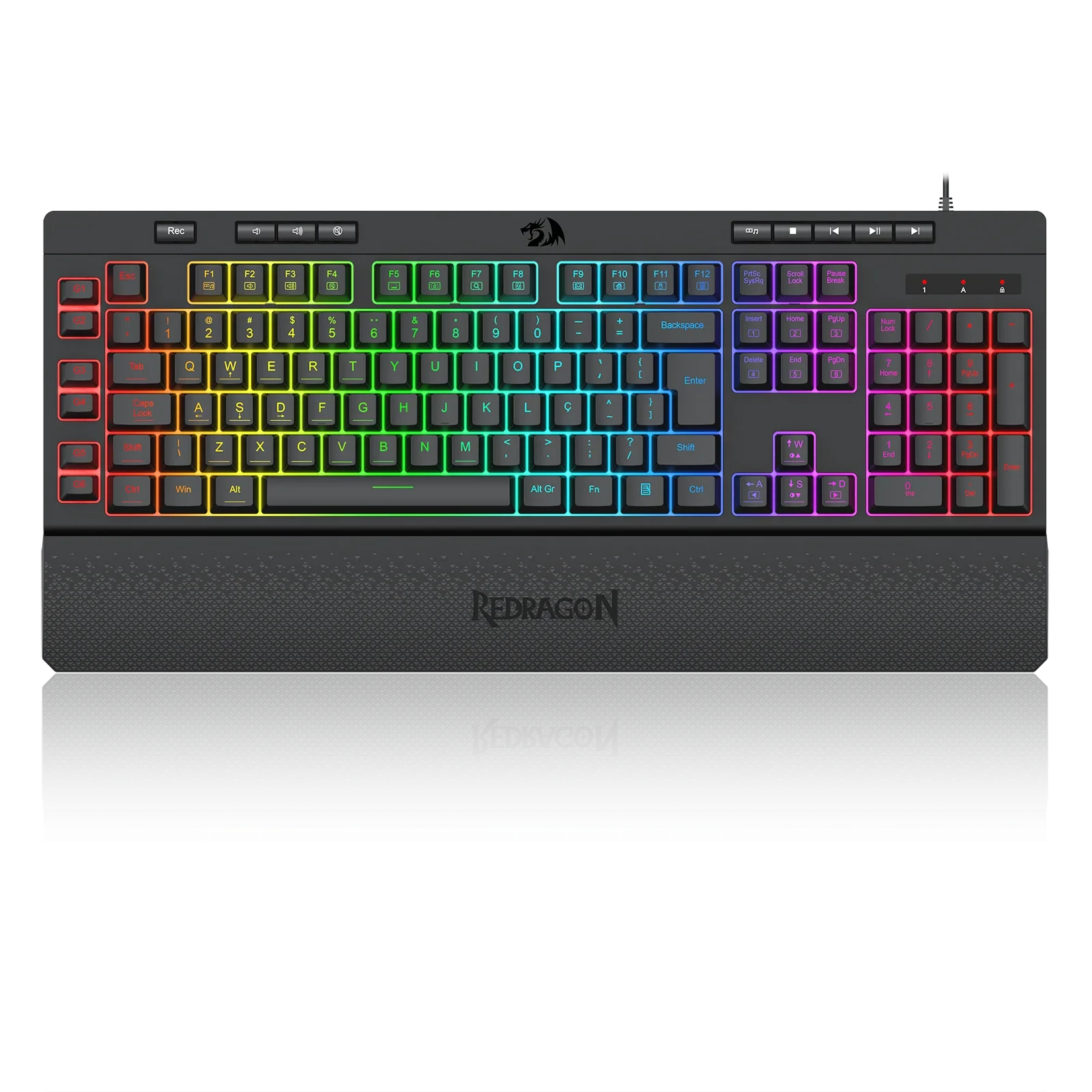Teclado Membrana Gamer ABNT2 Shiva RGB Preto K512RGB V2