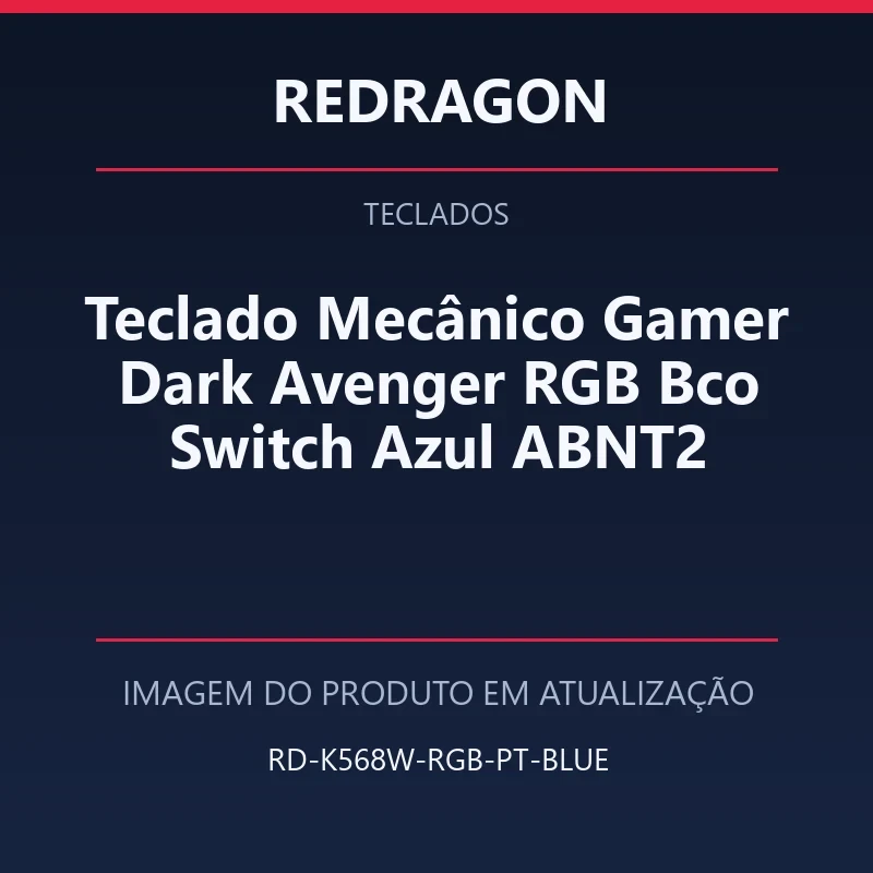 Foto em atualização para Teclado Mecânico Gamer Dark Avenger RGB Bco Switch Azul ABNT2
