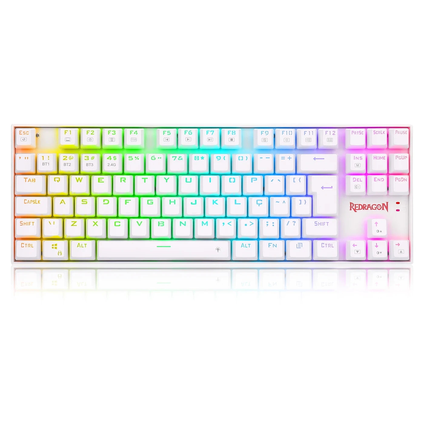 Teclado Mecânico Kumara PRO RGB Branco Switch Marrom S/f