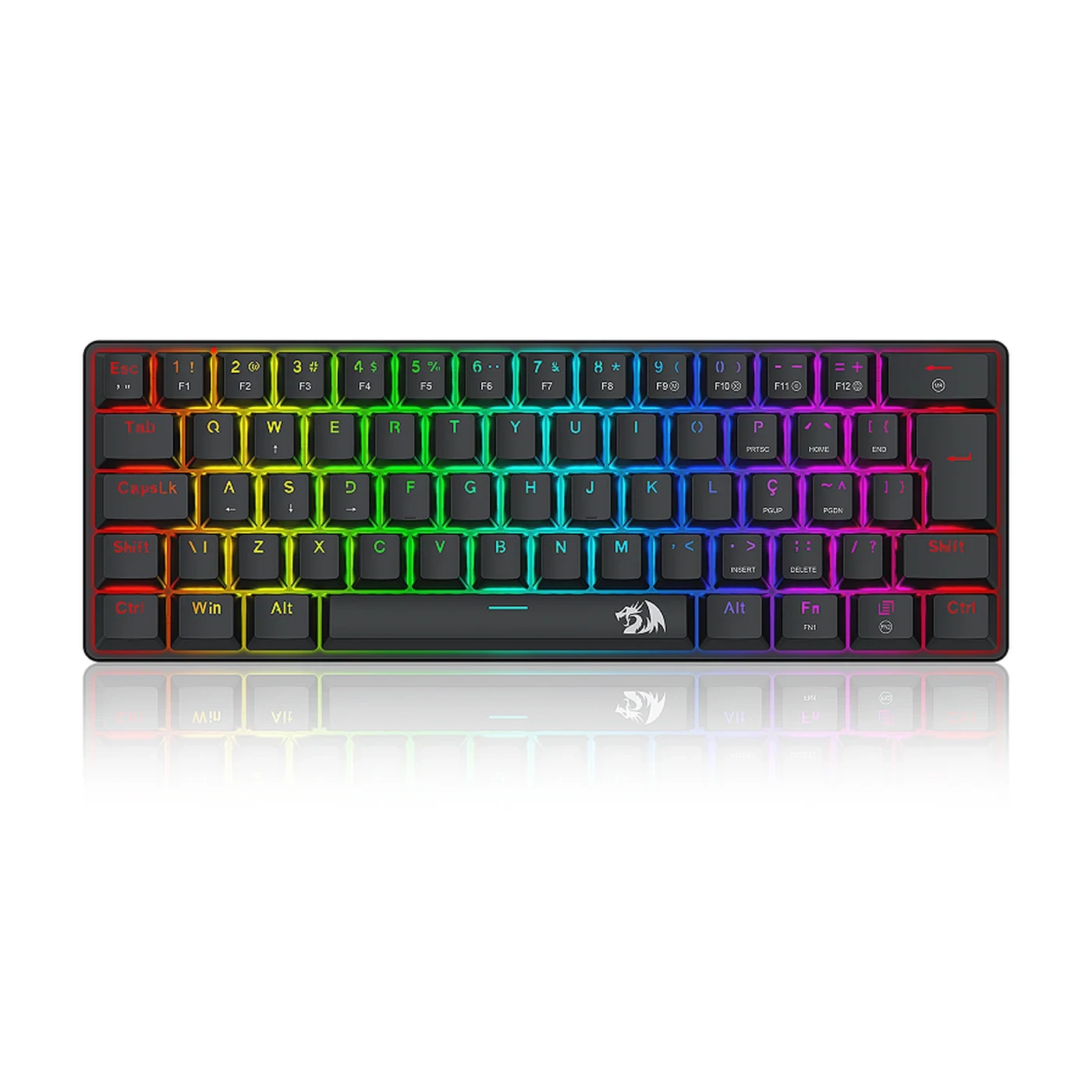 Teclado Mecânico Jax Rainbow Preto Switch Dust-proof Brown K613-KB Pt-brown