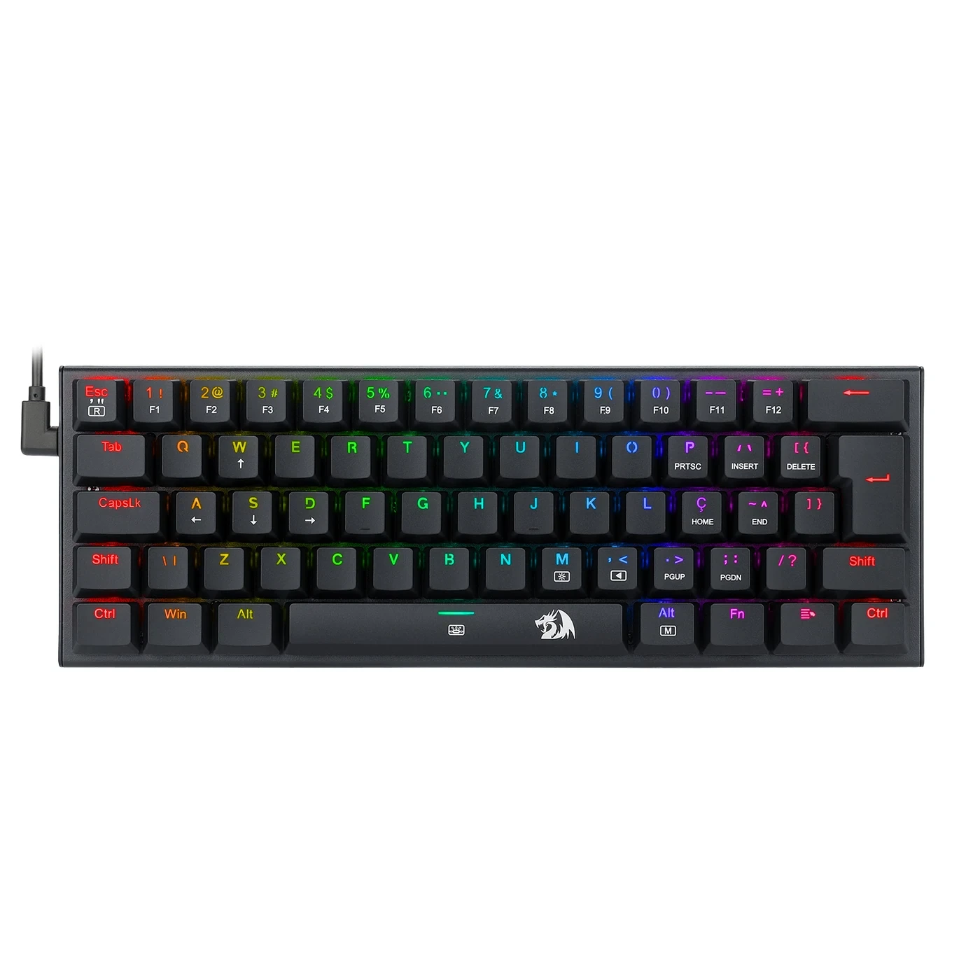 Teclado Mecânico Gamer Redragon Anivia Preto RGB Com Switch Azul ABNT-2