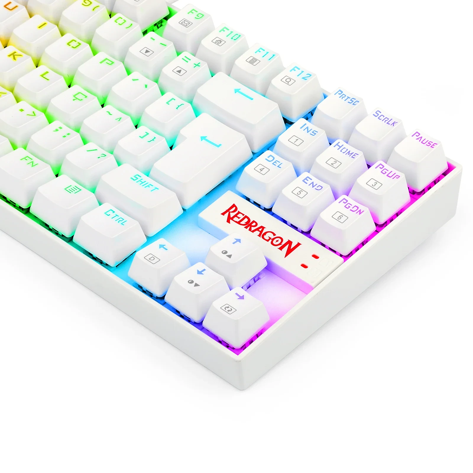 Teclado Magnético Gamer Kumara PRO RGB Branco Switch Azul ABNT2