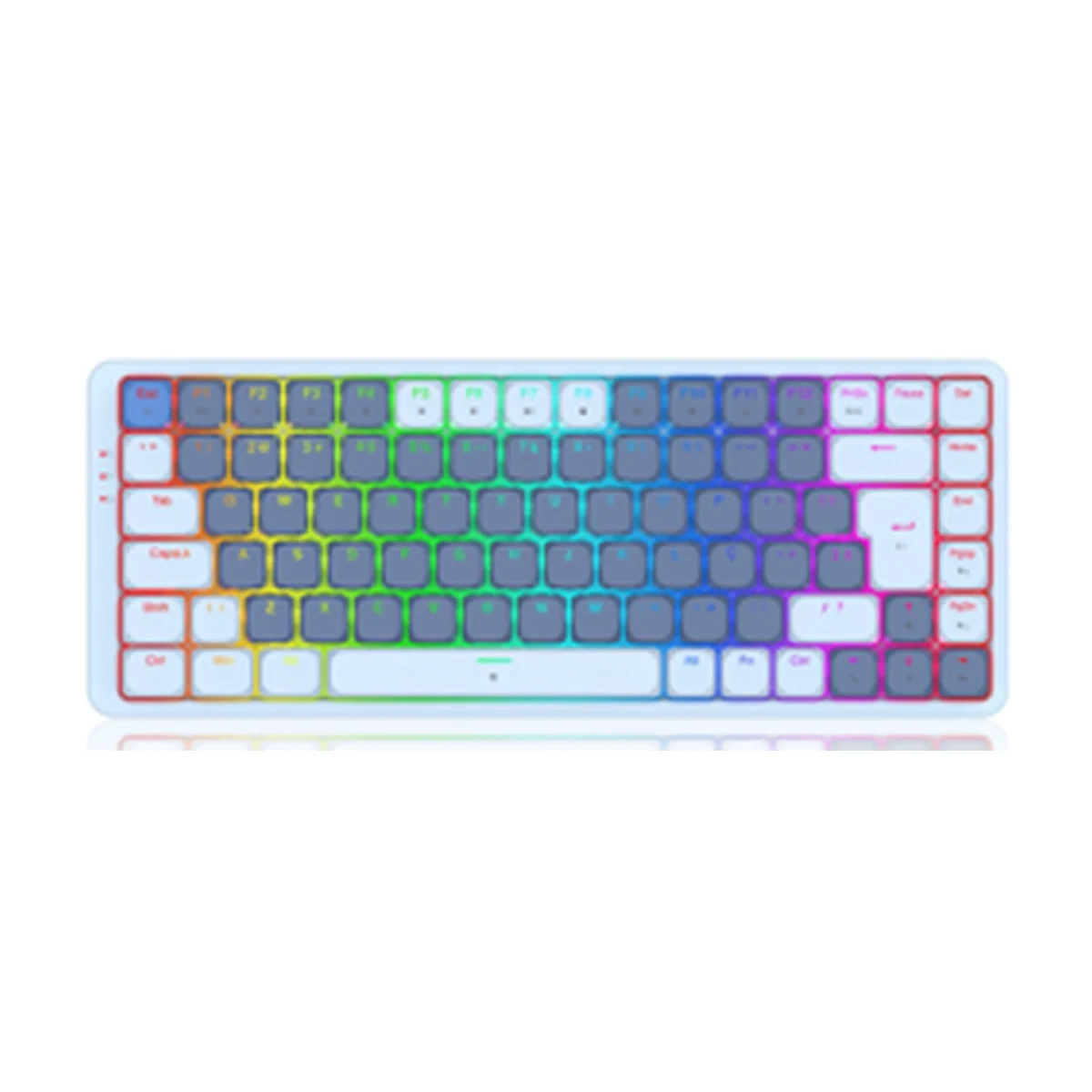 Teclado Mecânico Gamer Vili Wired Low-profile RGB Azul Switch Marrom ABNT2