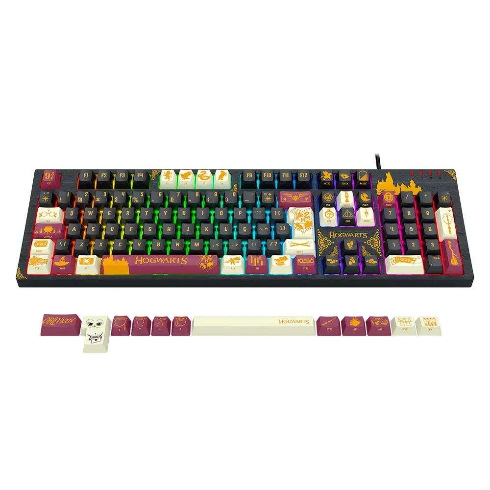Teclado Mecânico Gamer Harry Potter Amsa Hogwart's HP-592RGB