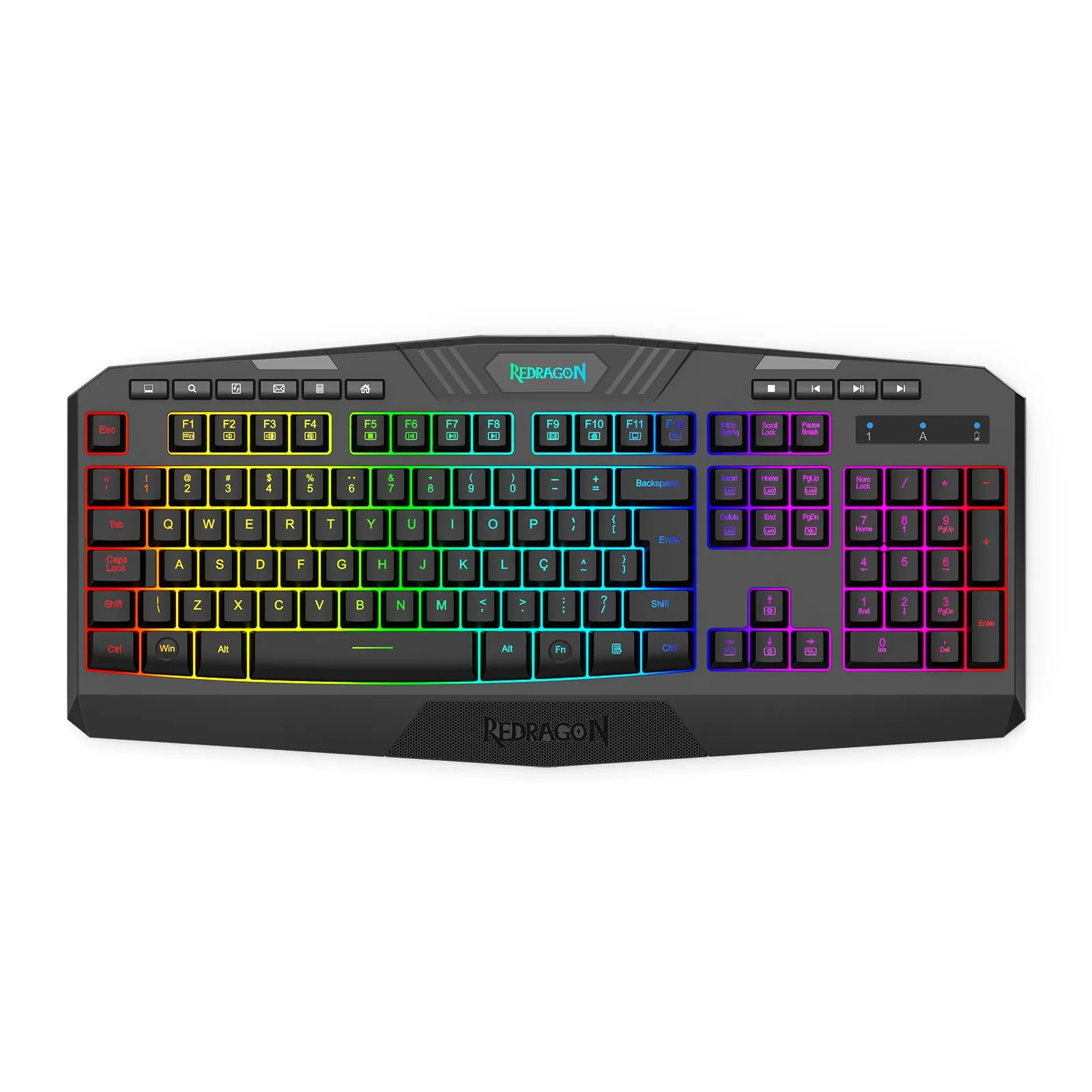 Teclado Membrana Gamer Redragon Harpe Preto S/f