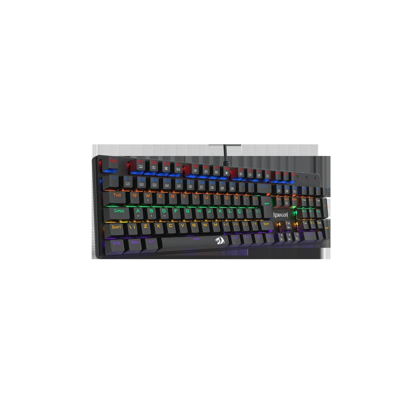 Teclado Mecânico Valheim Rainbow Preto Switch Azul