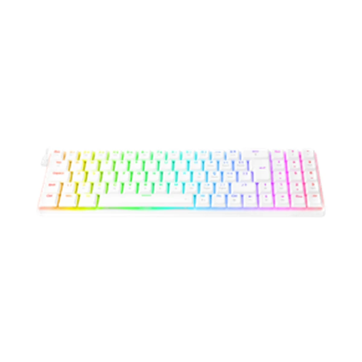Teclado Mecânico Gamer Ashe RGB Branco Switch Azul Modelo K626-KB-W