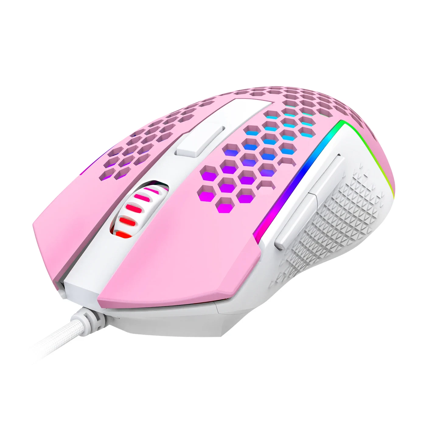 Mouse Reaping Elite RGB Rosa Com Branco