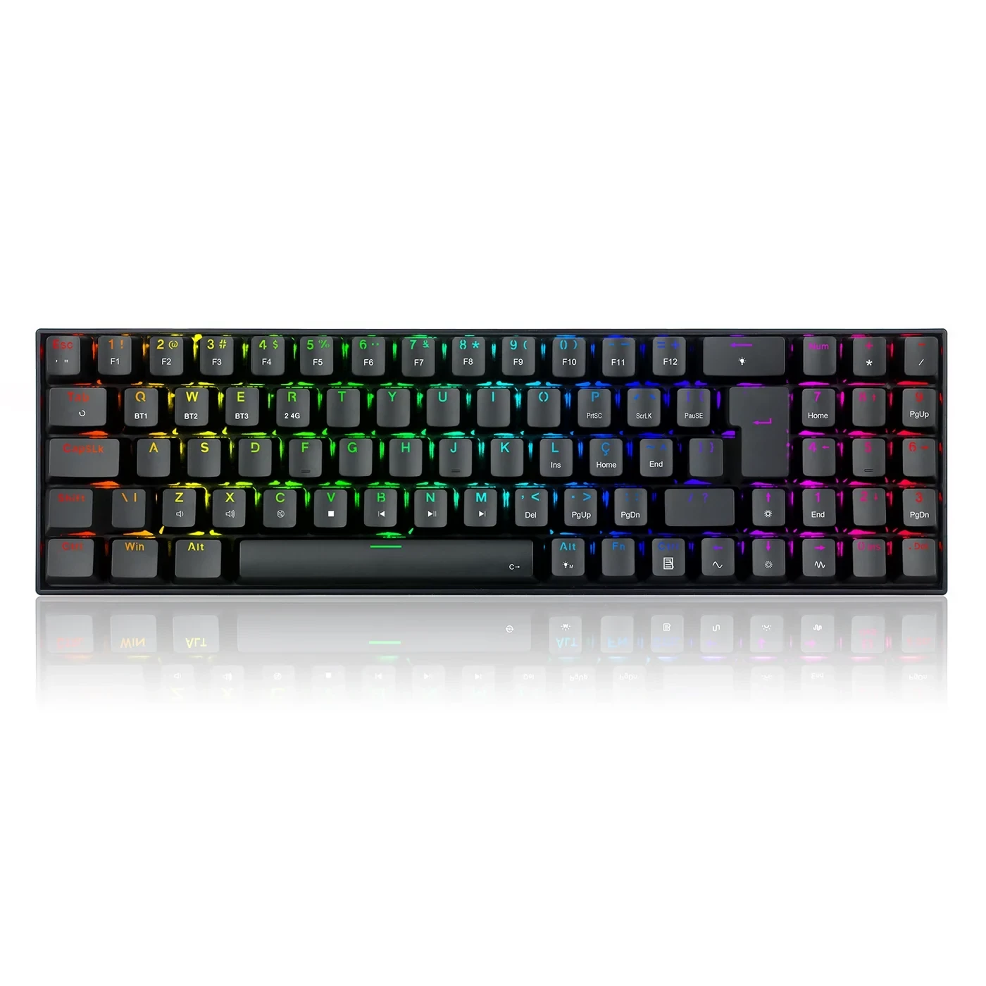 Teclado Mecânico Gamer Zed PRO RGB Preto Switch Marrom