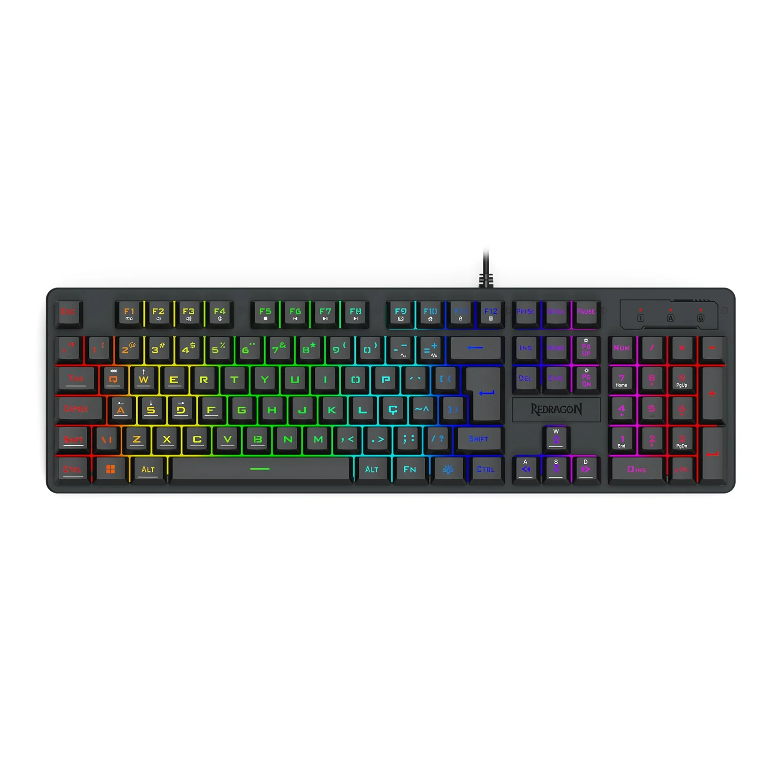 Teclado Membrana Gamer Redragon Netherbane Preto K521-R Pt