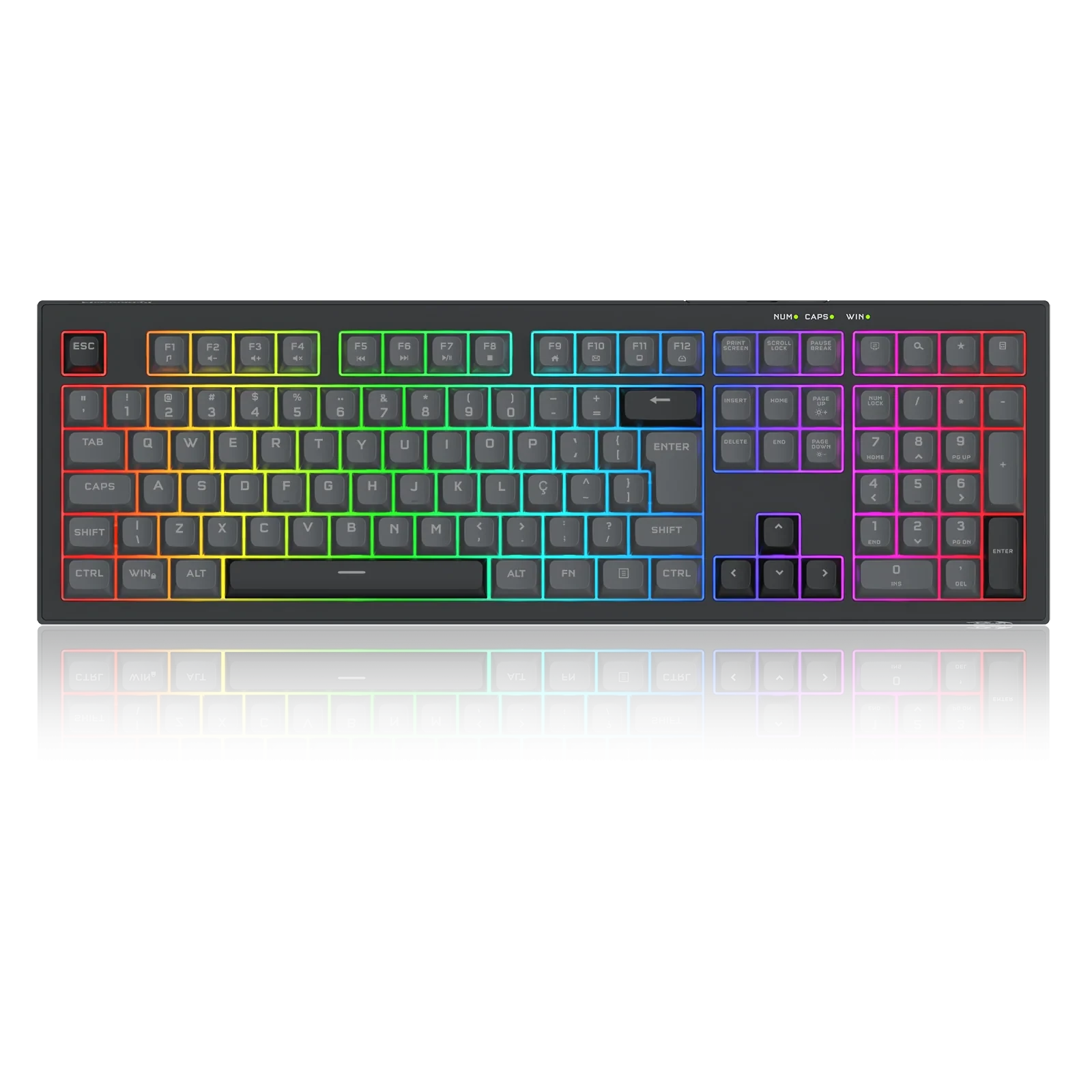 Teclado Membrana Crux RGB Full Size Com Fio K518-RGB-GB