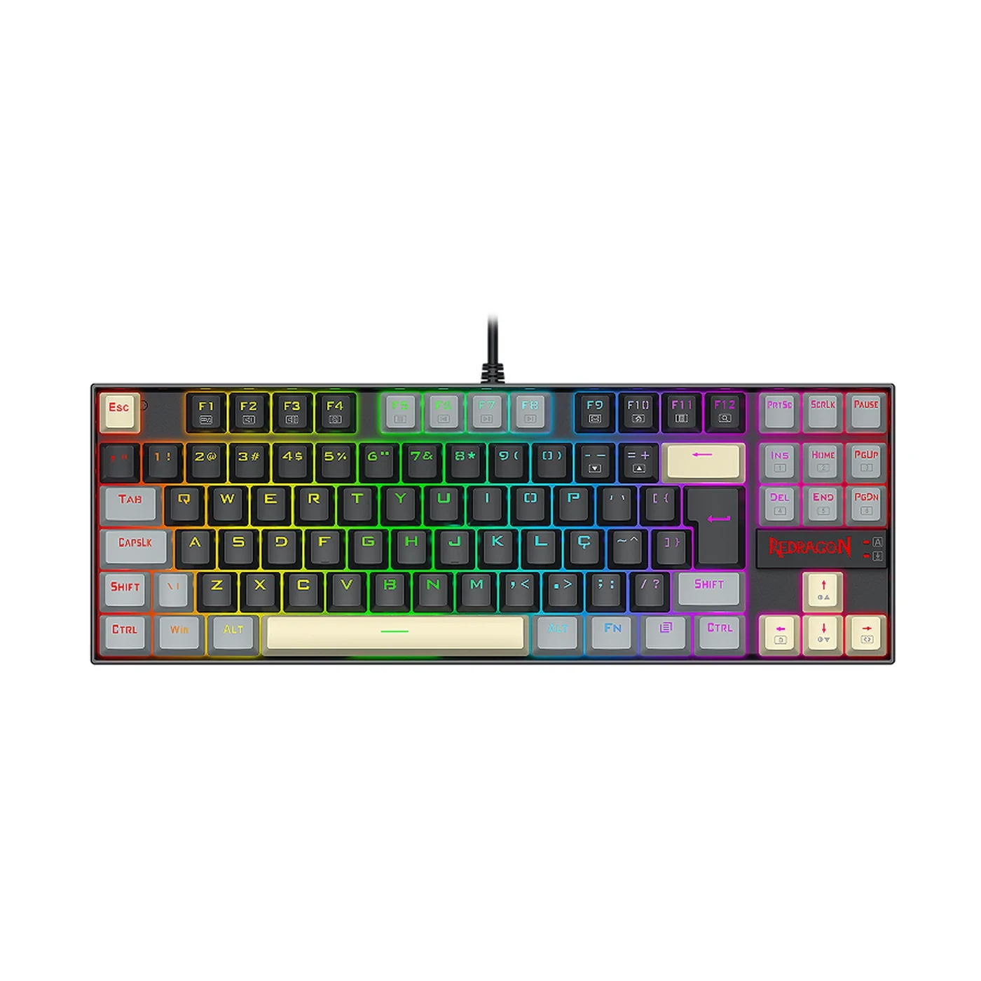 Teclado Mecânico Kumara Preto E Cinza Switch Dust- Proof Brown K552LGY-RGB Pt-brown
