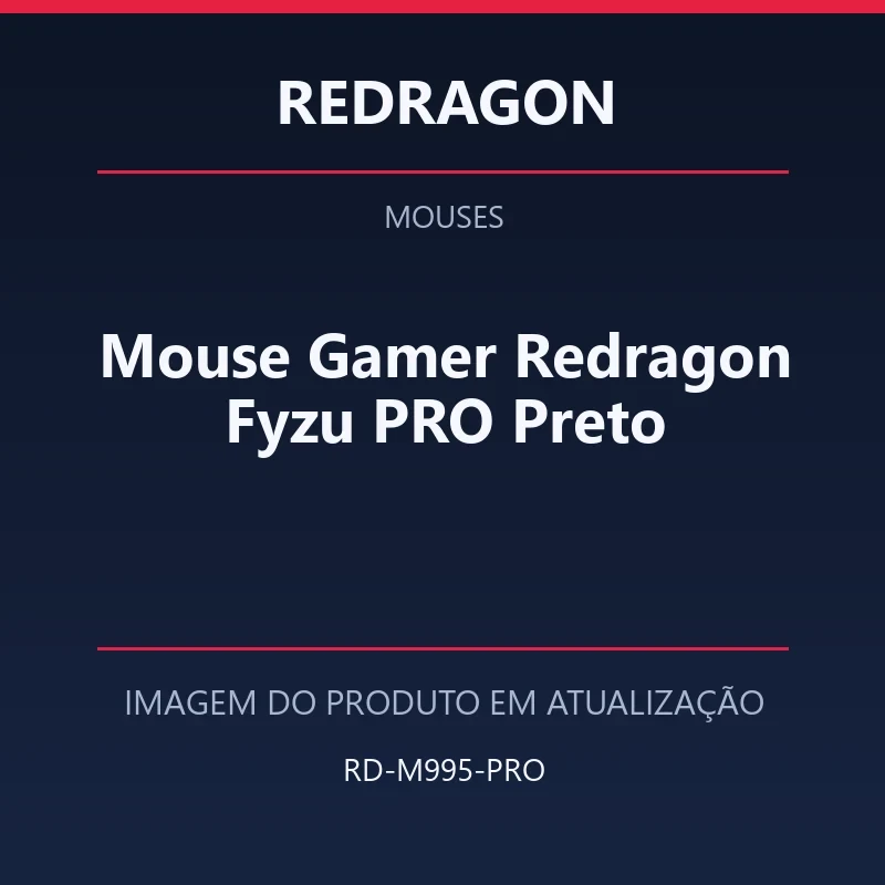Foto em atualização para Mouse Gamer Redragon Fyzu PRO Preto