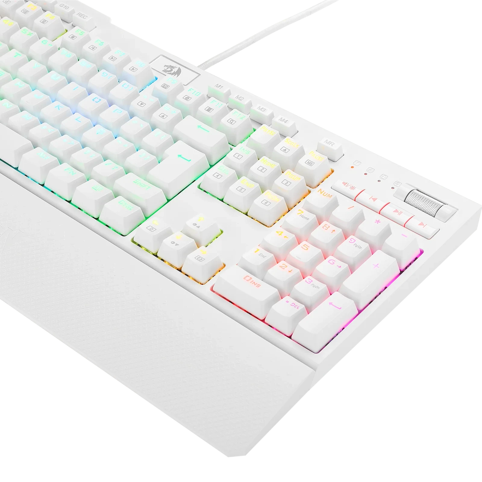 Teclado Óptico Gamer Brahma PRO RGB Branco Switch Azul