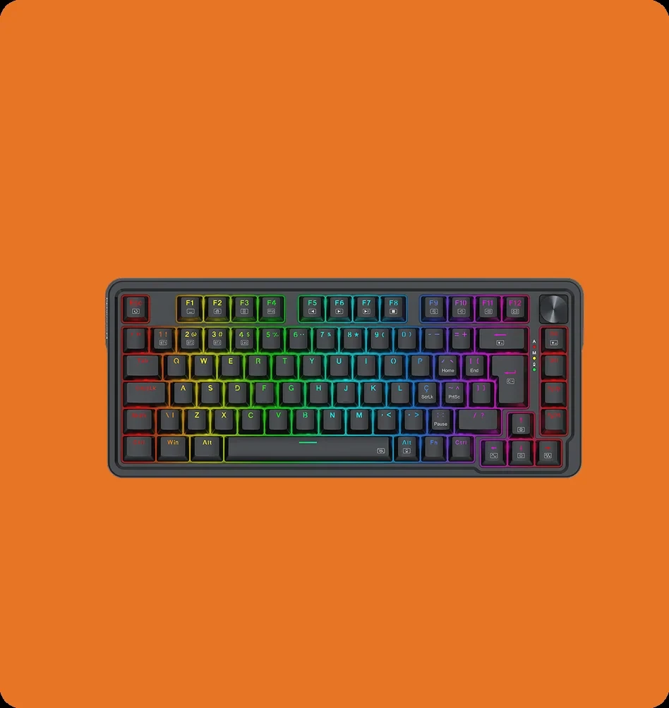 Teclado Mecânico Gamer Ucal PRO RGB Preto Switch Dust-proof Brown K673-RGB-PRO