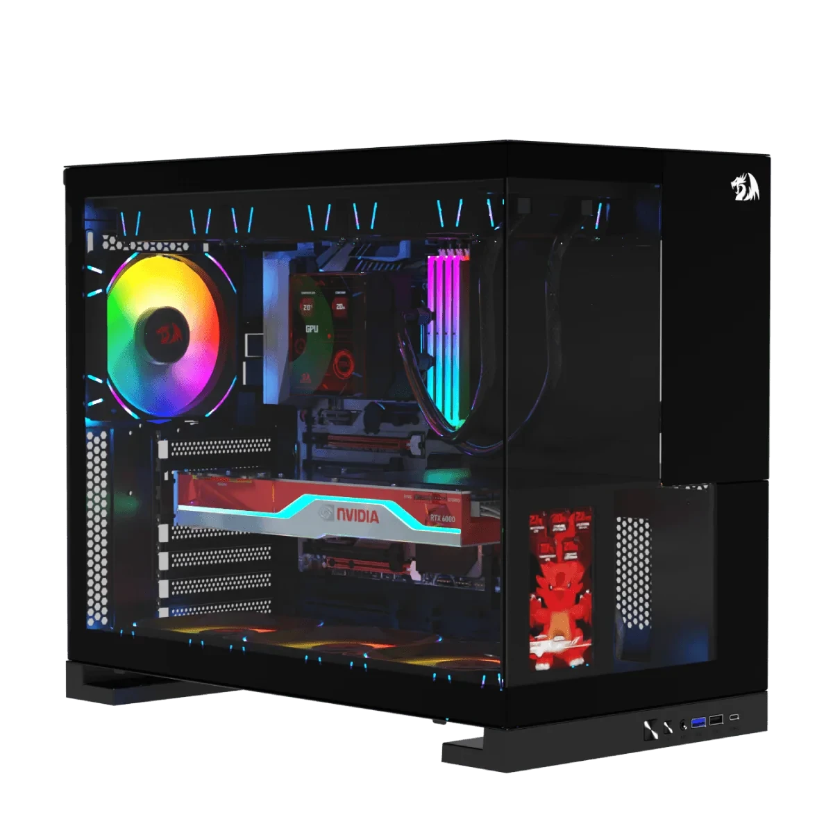 Gabinete Gamer Redragon Eternal PRO S/fan Preto CA-613B