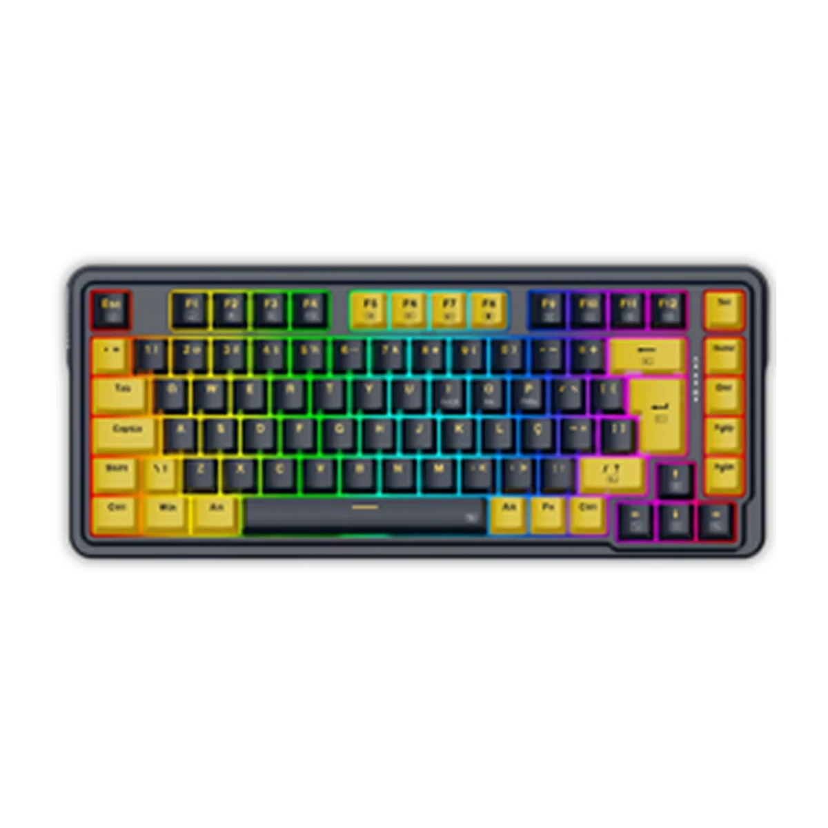 Teclado Mecânico Gamer Elf RGB Preto E Laranja
