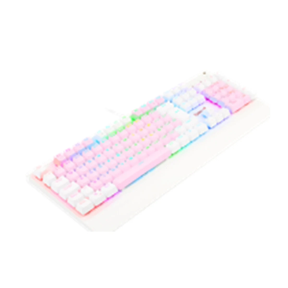 Teclado Mecânico Gamer Kala RGB Rosa Com Branco Switch Marrom ABNT2