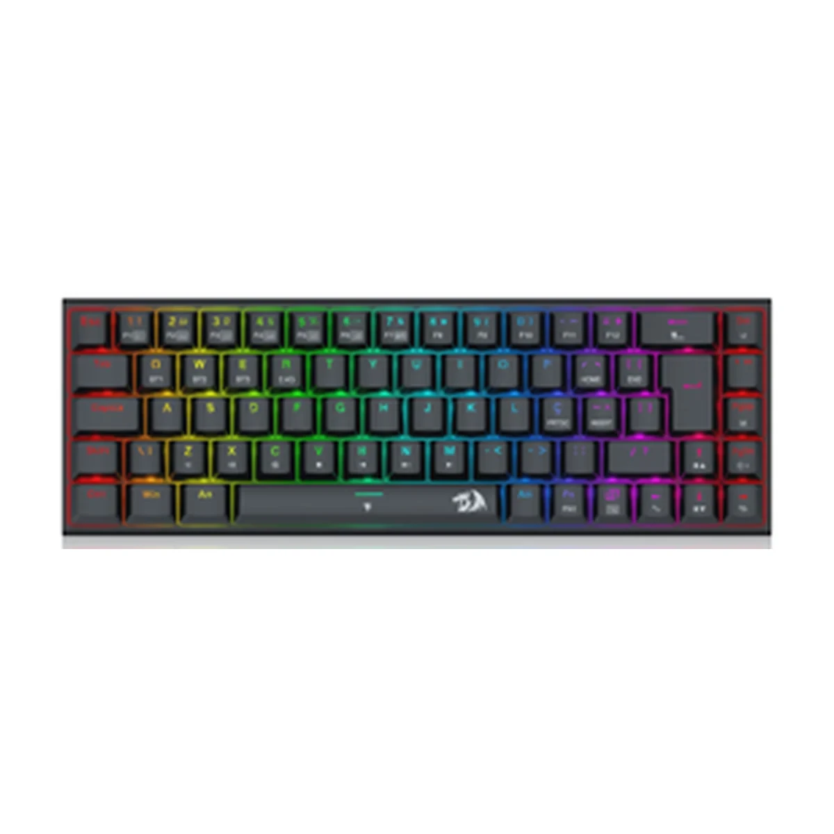 Teclado Mecânico Gamer Redragon Ryze PRO RGB Preto Switch Marrom S/f