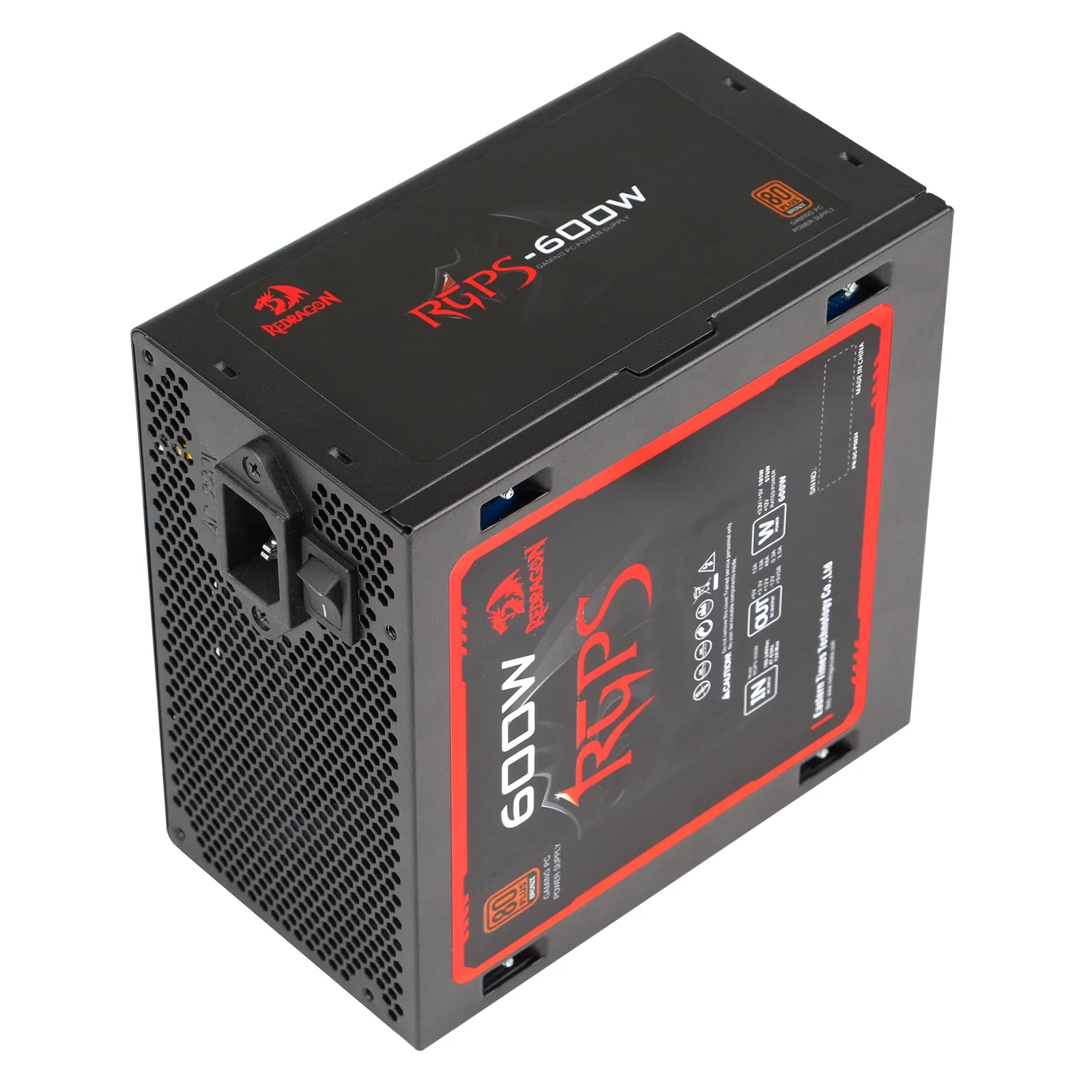 Fonte Redragon RGPS-600 Watts 80 Plus Bronze Preto Sem Cabo De Força GC-PS024